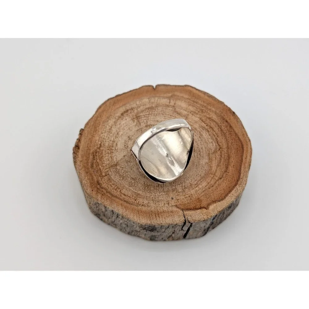 Navajo Men's Buffalo Ring Sterling Silver Turquoise‎ Signed Grace Smith 13 ***